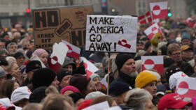 Protesters demonstrate with signs reading "Make America Go Away" (MAGA) – a play on the Trump movement's slogan – to show support for Greenland in Copenhagen on January 17, 2026.