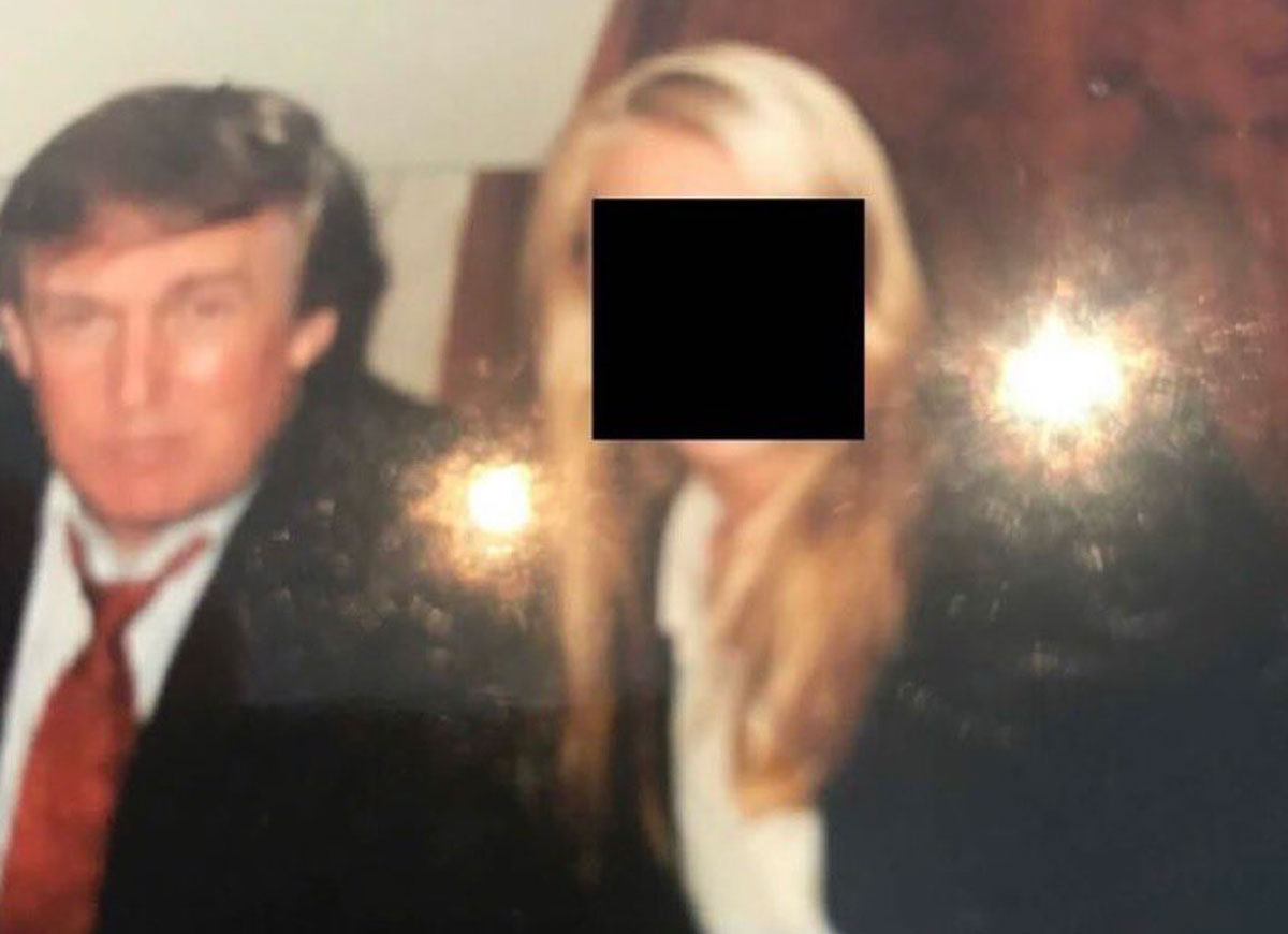 Trump with unidentified blonde woman on Epstein