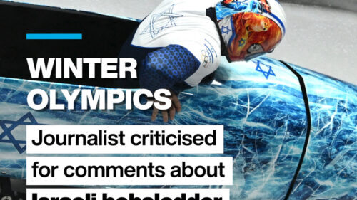 Winter Olympics: Journalist criticised for comments about Israeli bobsledder