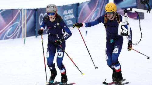 France’s Harrop and Anselmet win gold at Olympic ski mountaineering mixed relay