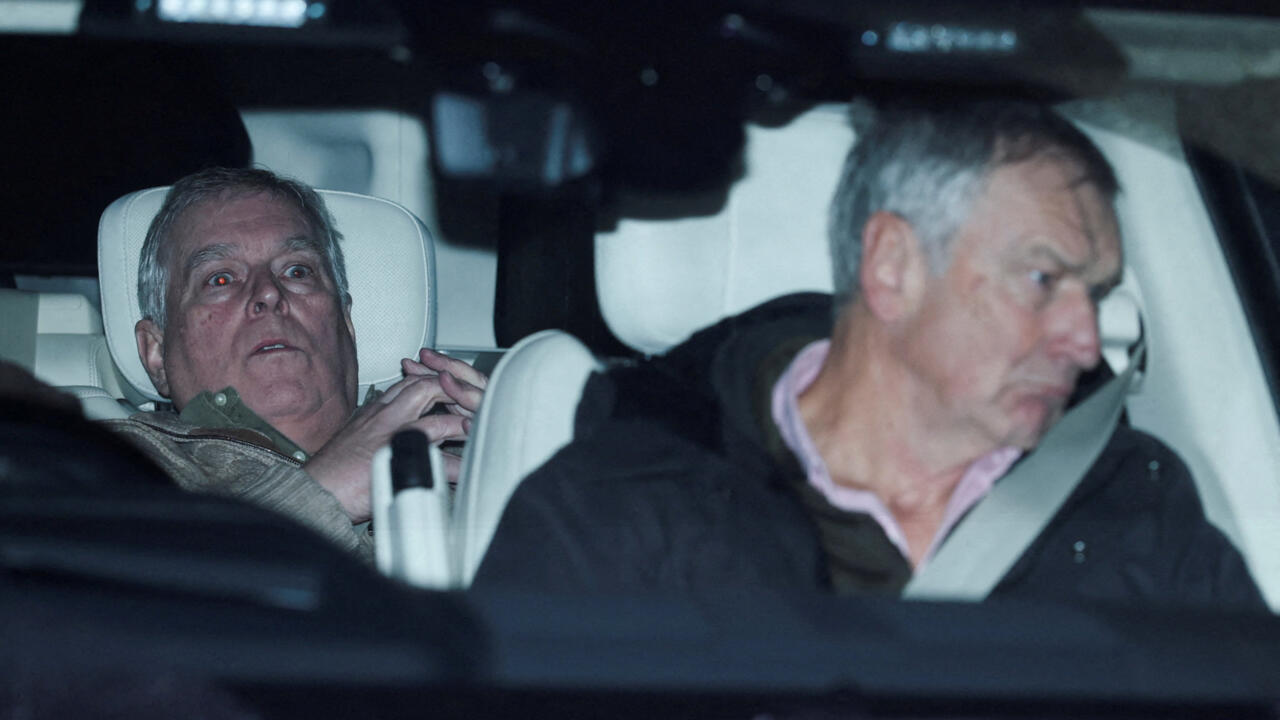 Andrew Mountbatten Windsor, formerly known as Prince Andrew, leaves Aylsham Police Station after he was arrested on suspicion of misconduct in public office