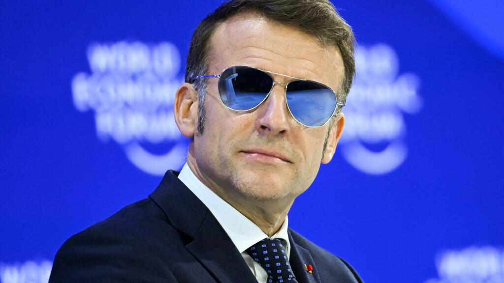 France's President Emmanuel Macron looks on during the World Economic Forum (WEF) annual meeting in Davos.