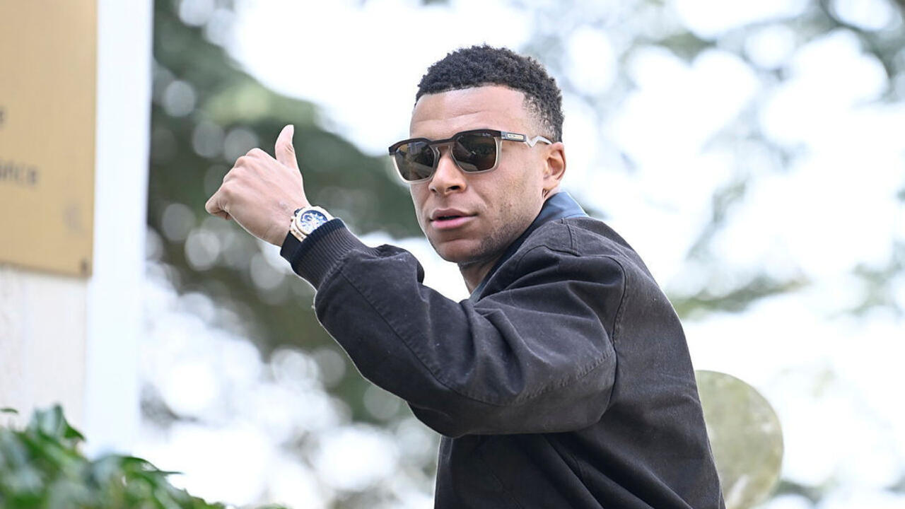 France captain Kylian Mbappé upon his arrival at the Clairefontaine training center on March 24