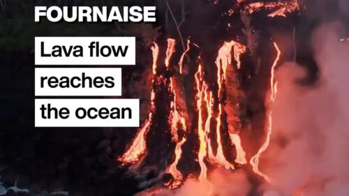 Lava flows reach Indian Ocean on France’s Réunion Island