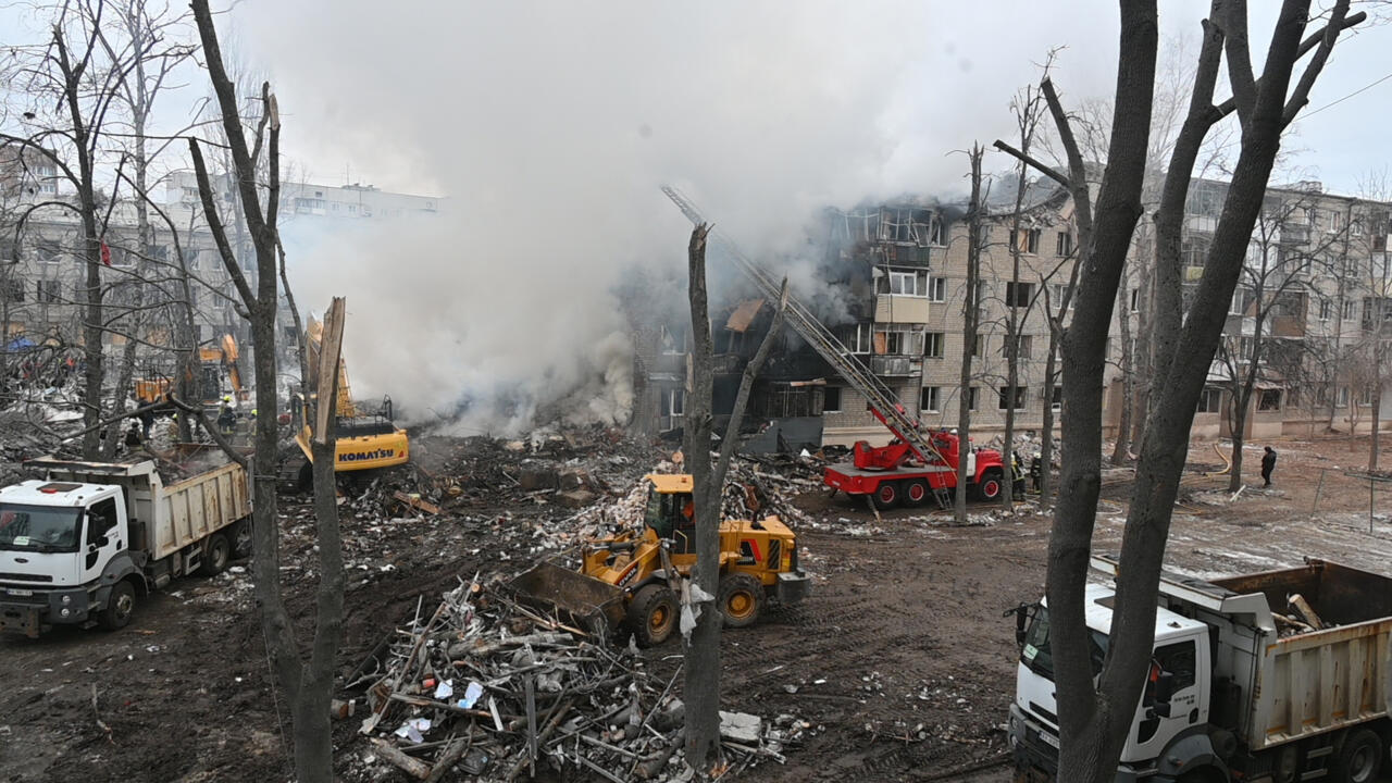 Several people were believed trapped under the rubble