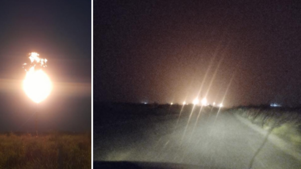 These photos of gas flaring were taken by a Venezuelan woman who lives in Punta de Mata, Monagas state, Venezuela