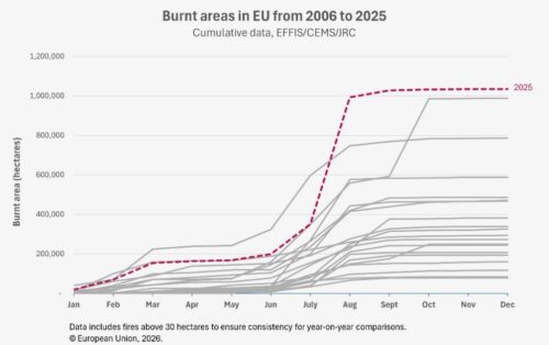 OBSERVER: Record-breaking 2025 fire season in the EU — insights from the Copernicus Emergency Management Service