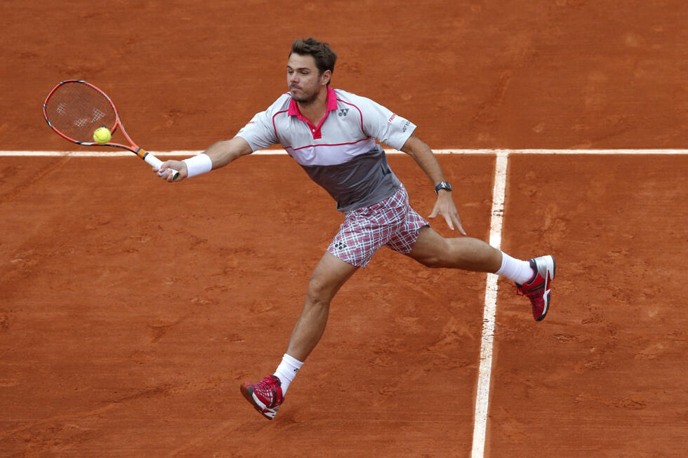Stan Wawrinka wears his iconic shorts at the 2015 French Open