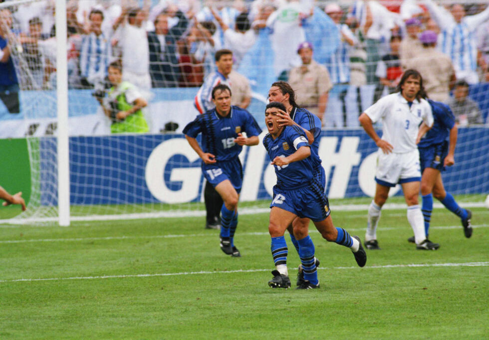 Maradona's last World Cup cheer: the Argentinian superstar failed a doping test just days later.