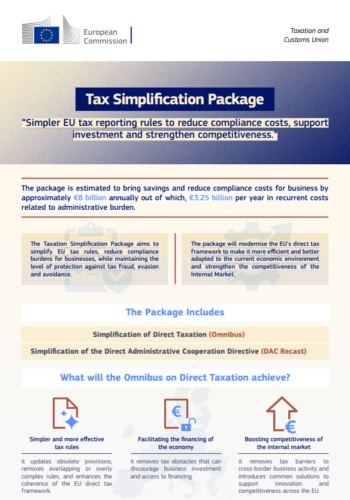 European Commission proposes landmark tax simplification package to streamline compliance and boost competitiveness