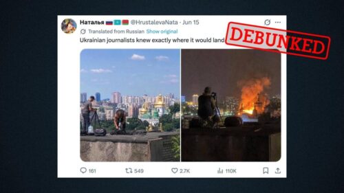 Pro-Russian accounts share fake proof that Ukraine is behind the burning of Kyiv cathedral